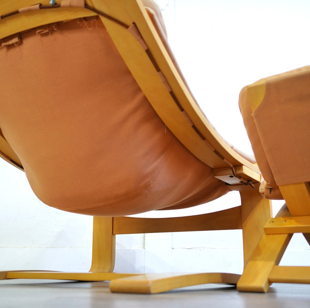 Nelo Mobel クローケン ラウンジチェア＆オットマン 本革 スウェーデン