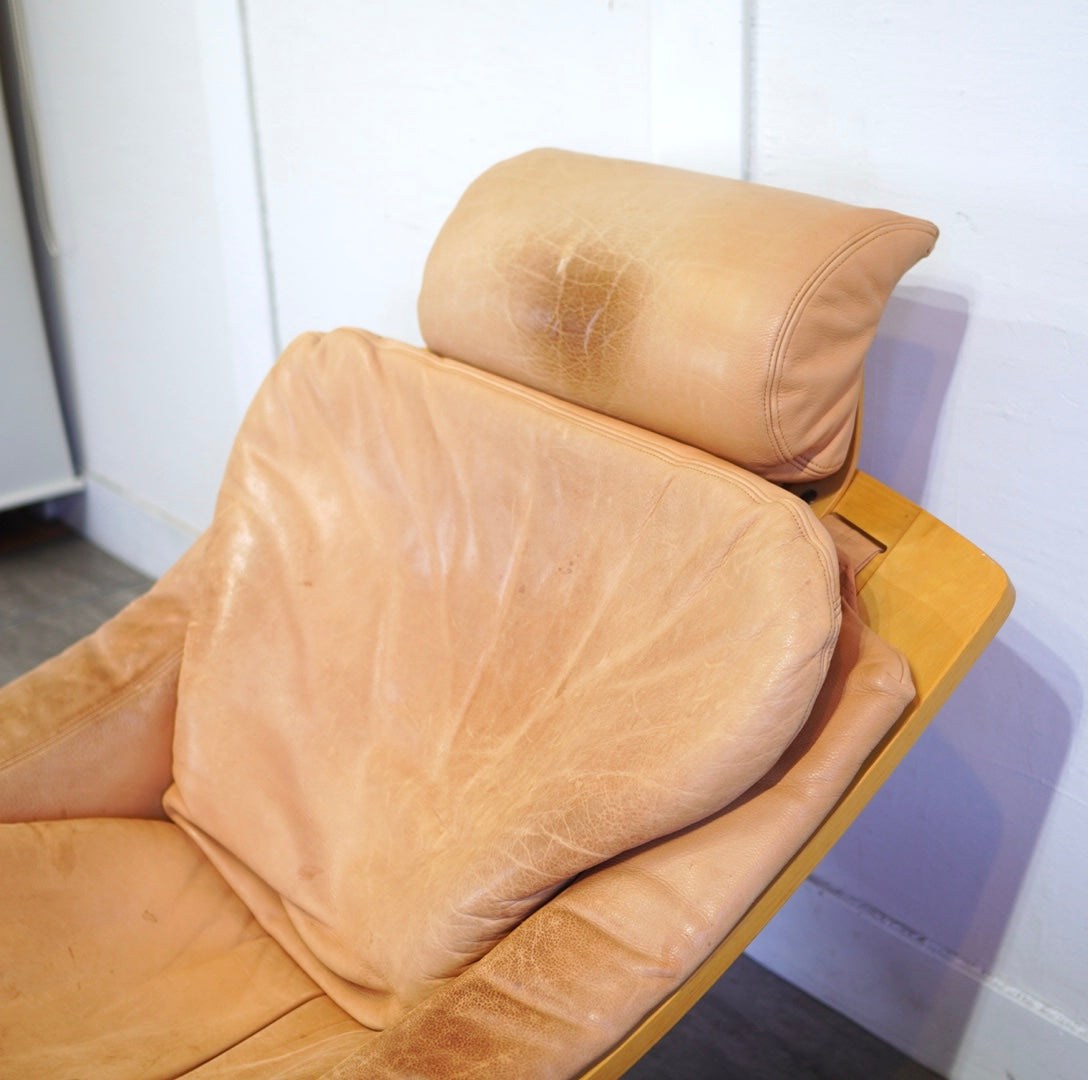 Nelo Mobel クローケン ラウンジチェア＆オットマン 本革 スウェーデン