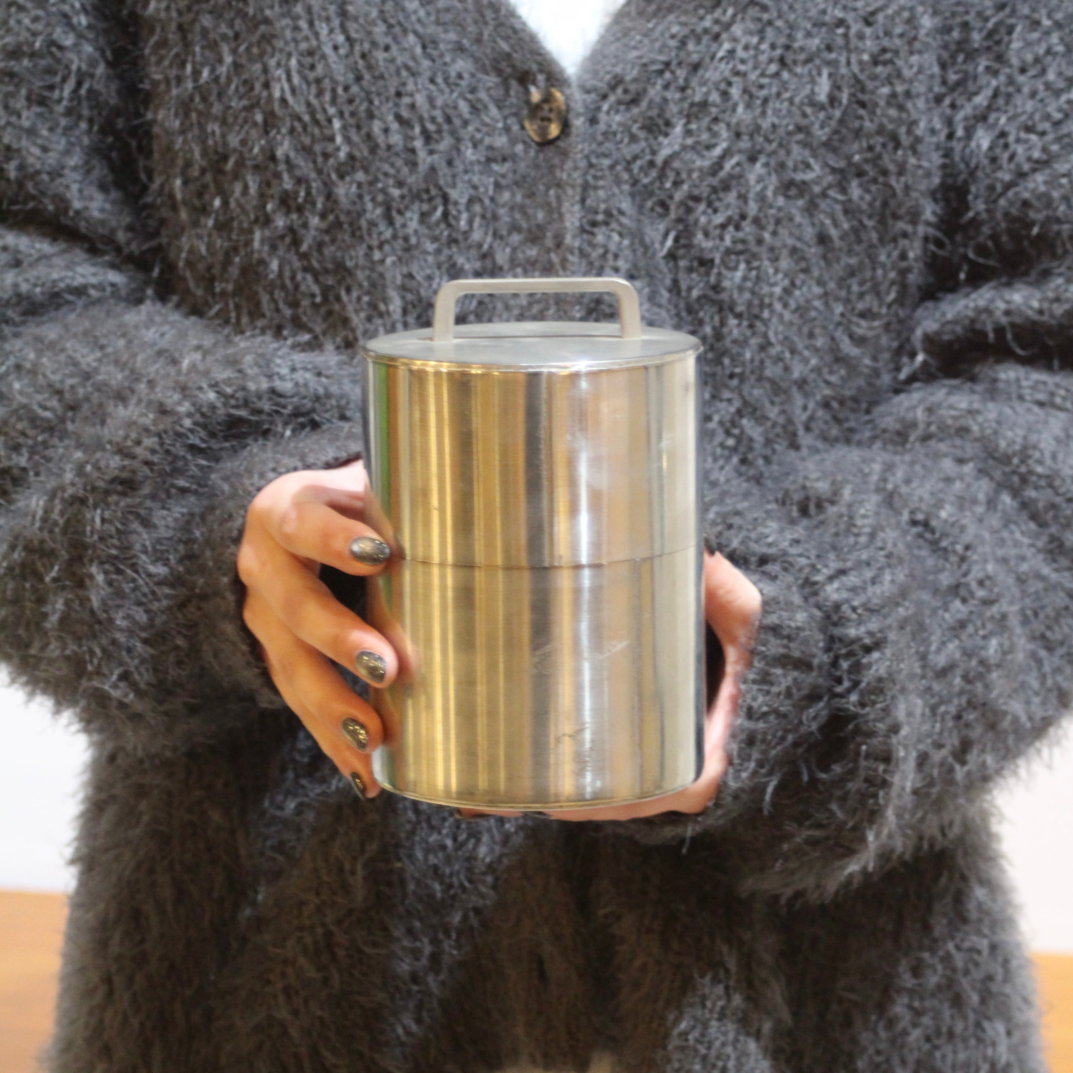 開花堂 ブリキコーヒー缶 大 中古