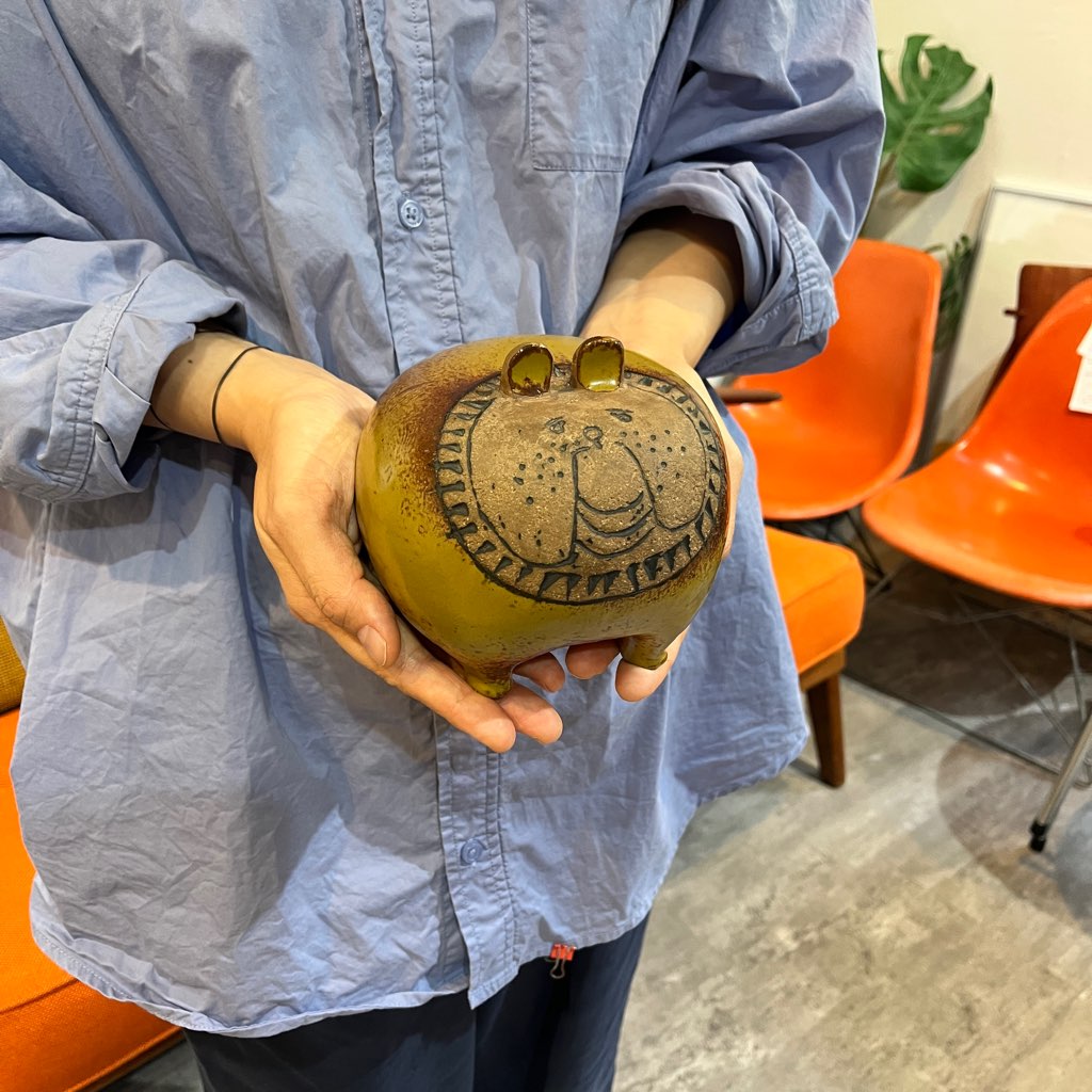 (週末セール)リサラーソン　ブルドッグ　ヴィンテージ　グスタフスベリ　置物　北欧 週末セール)リサラーソン ブルドッグ ヴィンテージ グスタフ