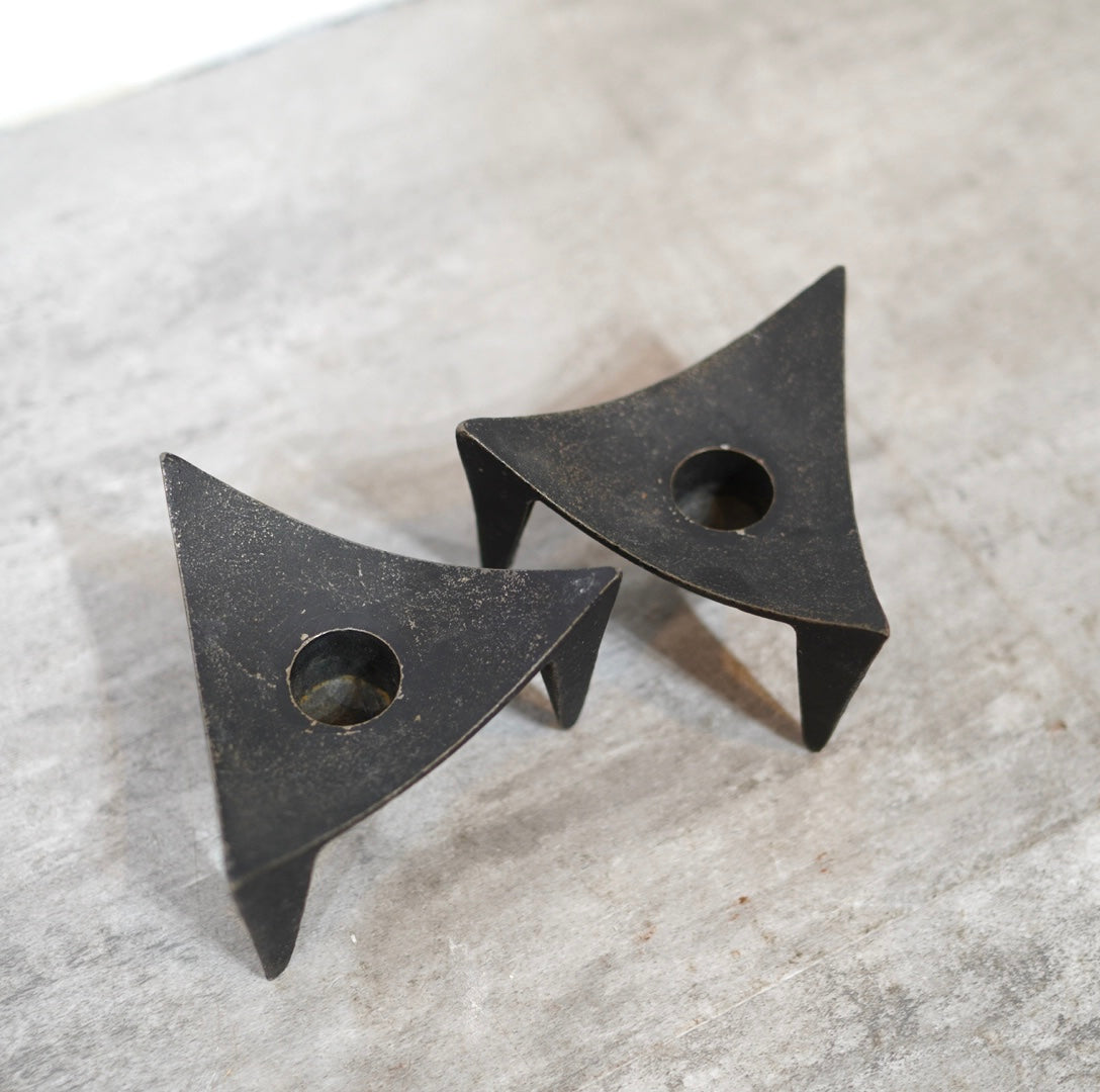 ダンスク / DANSK アイアン キャンドルホルダー 三角 ヴィンテージ 中古