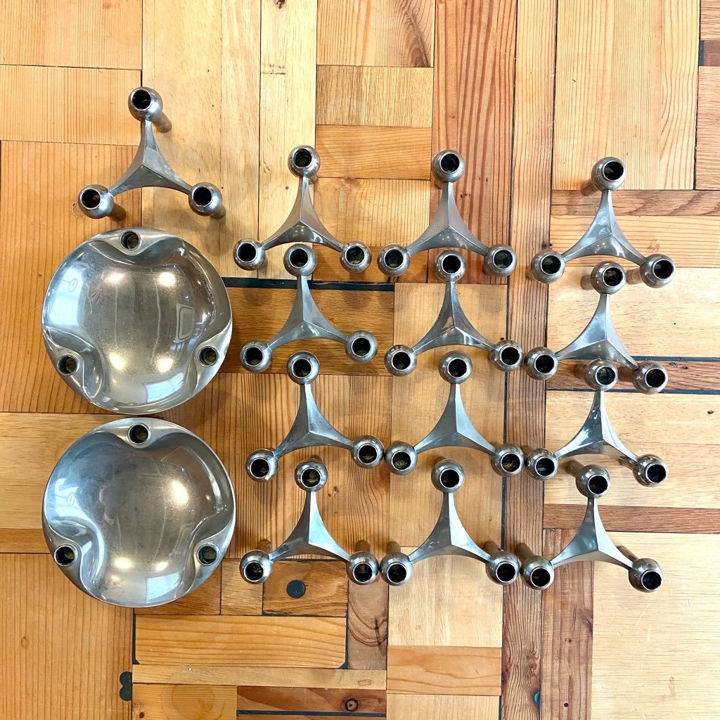 ストッフナゲル / STOFF Nagel キャンドルホルダー 13ピース 2トレー ヴェルナー・ストッフ ヴィンテージ