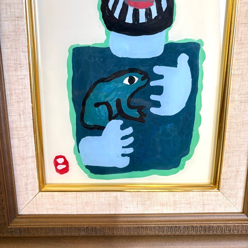 畦地梅太郎 ガラス絵 「地いかり」