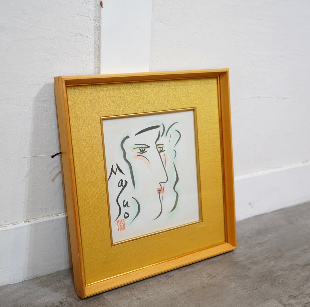 池田満寿夫 肉筆画 「女性画」中古 日本画 絵 絵画 アート 美術 芸術