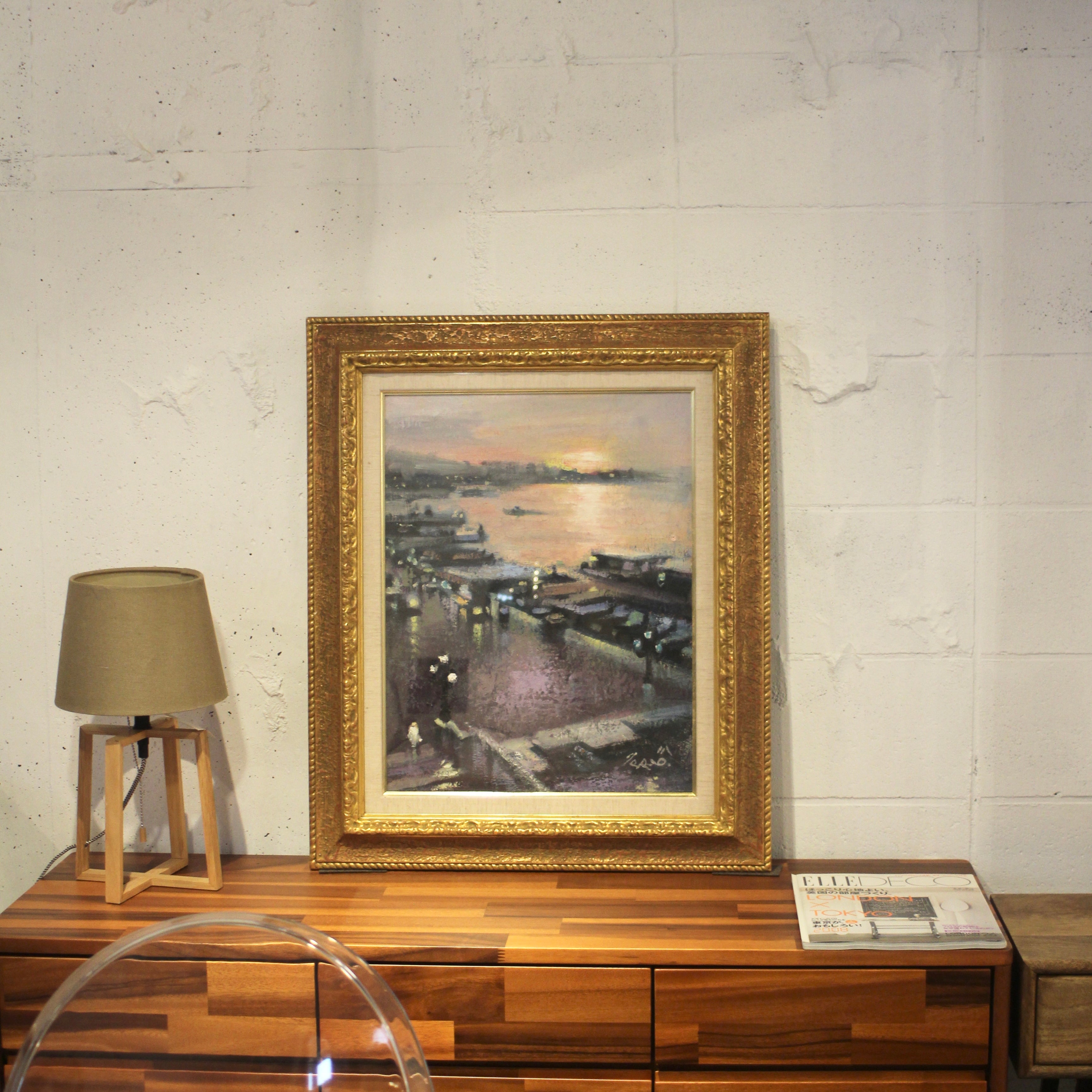 三宅輝夫「広場の朝」油彩画