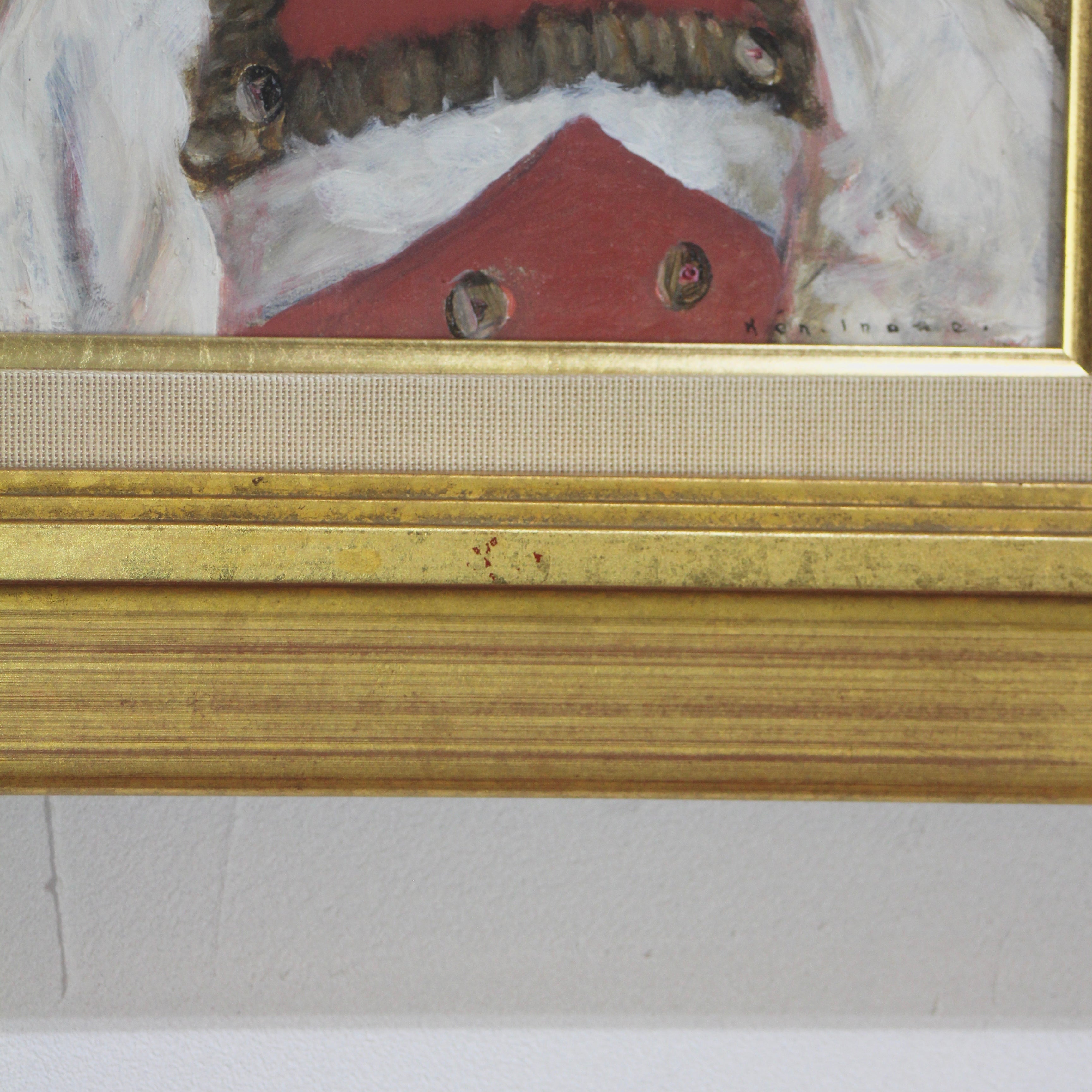 井上覚造「人形」油彩画