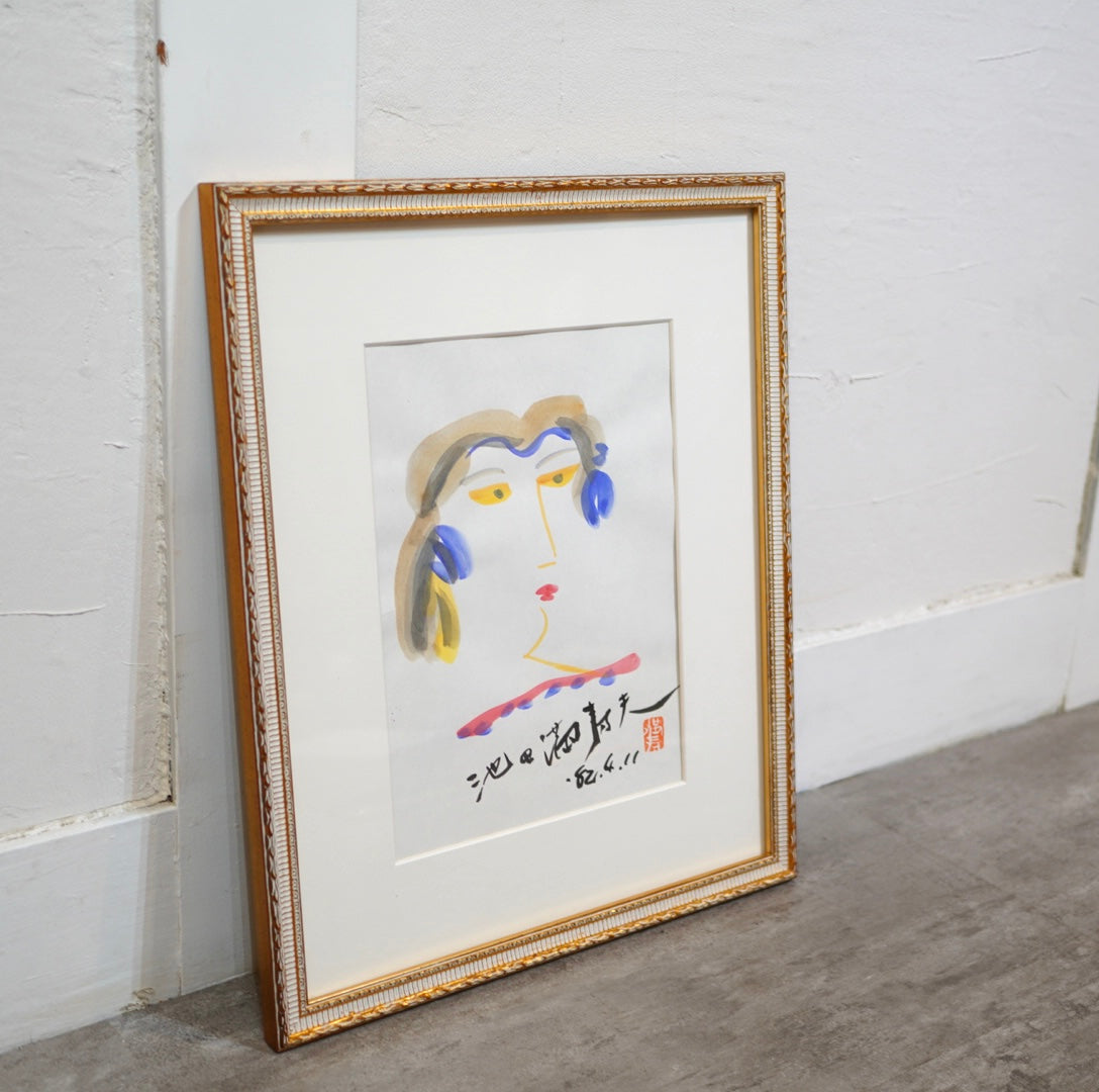 池田満寿夫 肉筆画 「女性」82/4/11