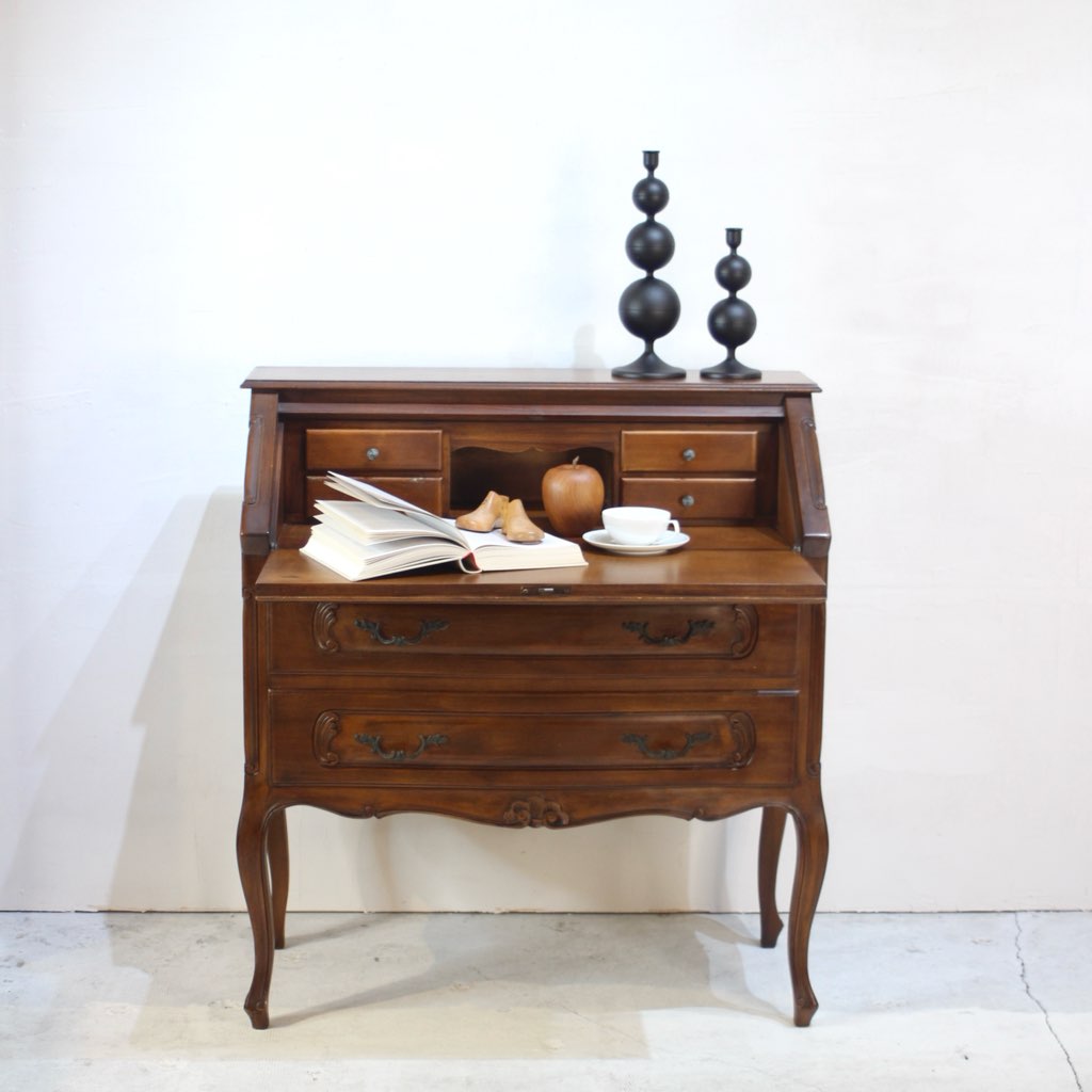 クラシカル 猫脚ライティングビューロー ヴィンテージ