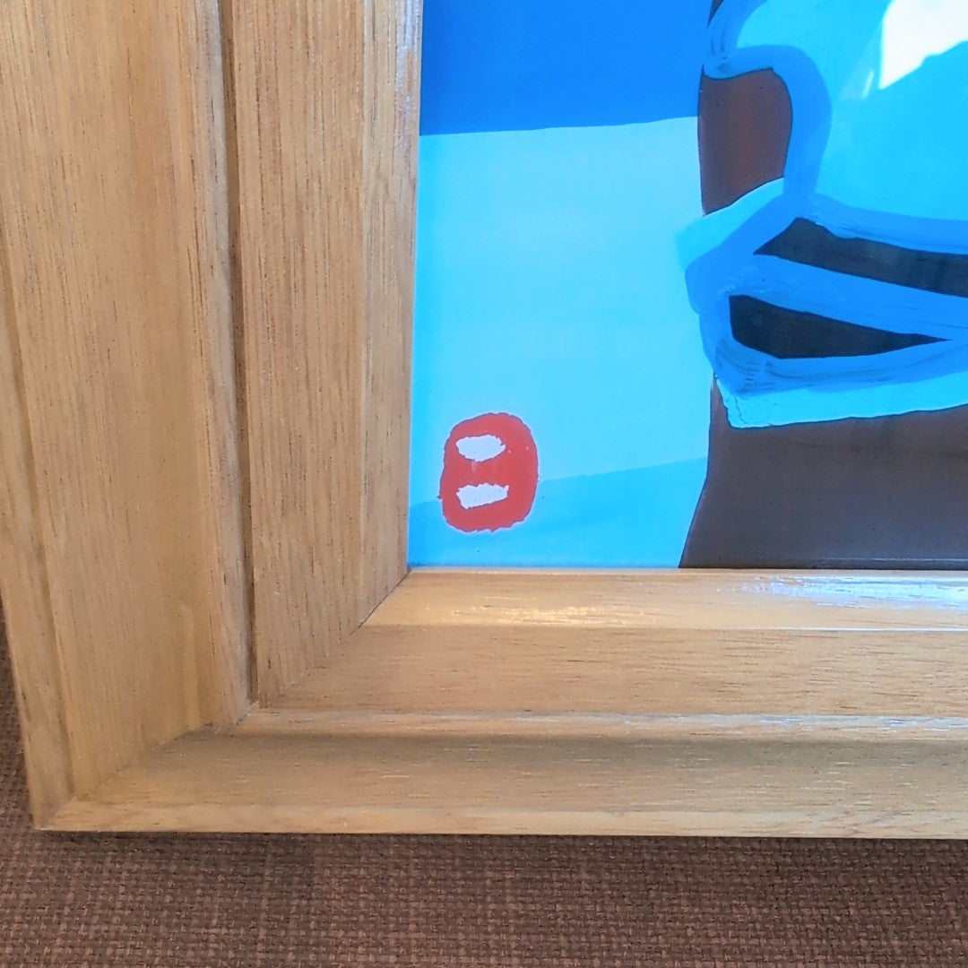 畦地梅太郎 ガラス絵 「火の山 浅間」