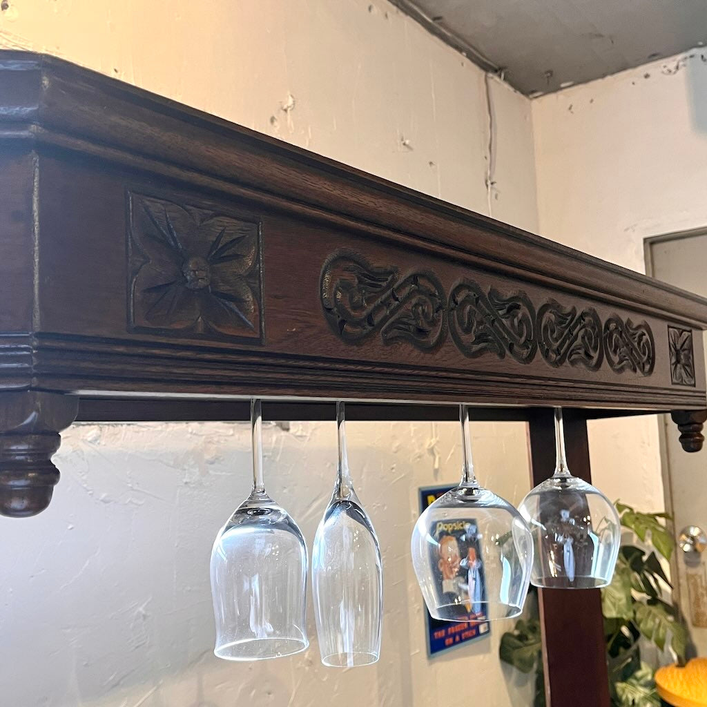Old Charm オーク バーカウンター イギリスヴィンテージ ホームバー
