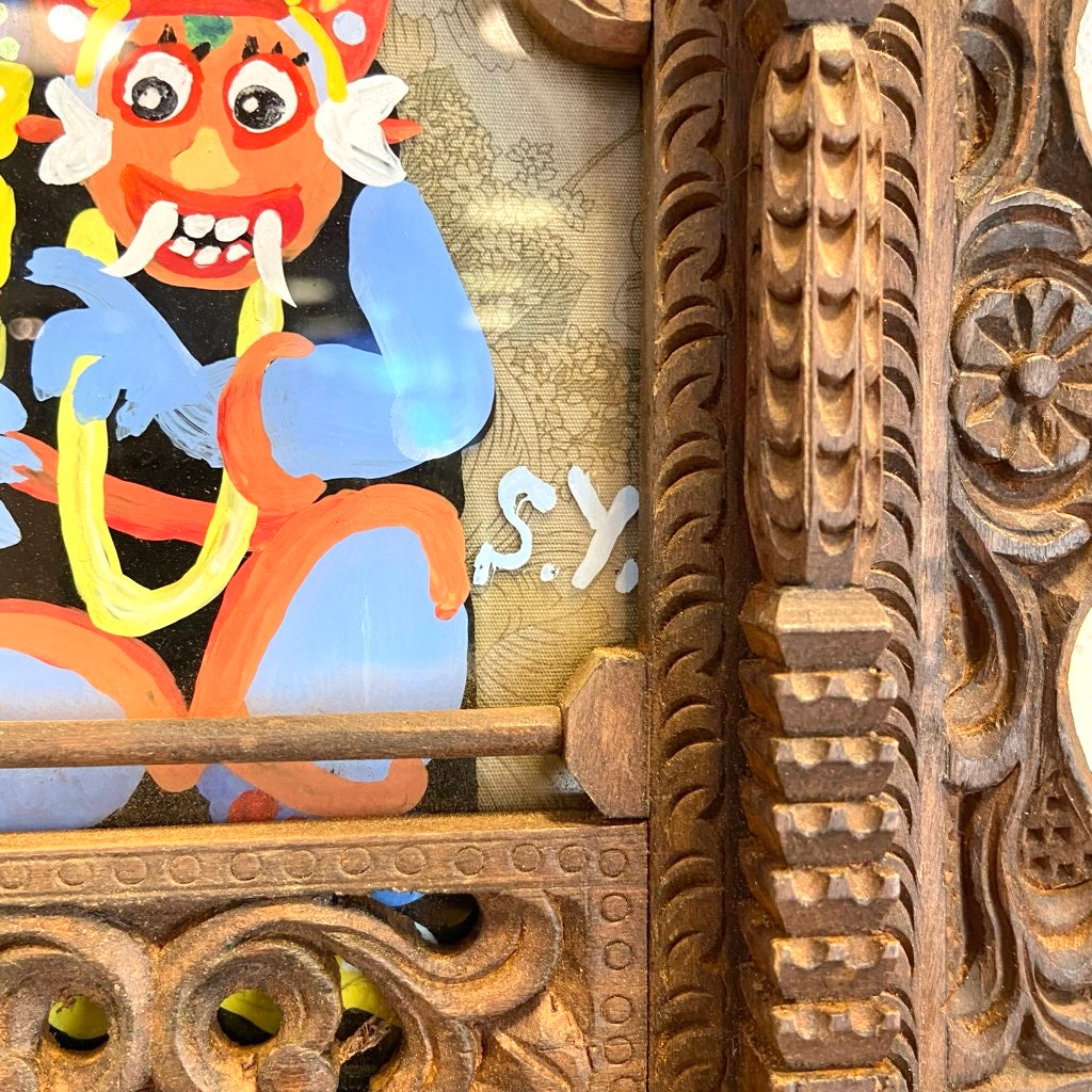 柚木沙弥郎 ガラス絵 「成獣バロン」