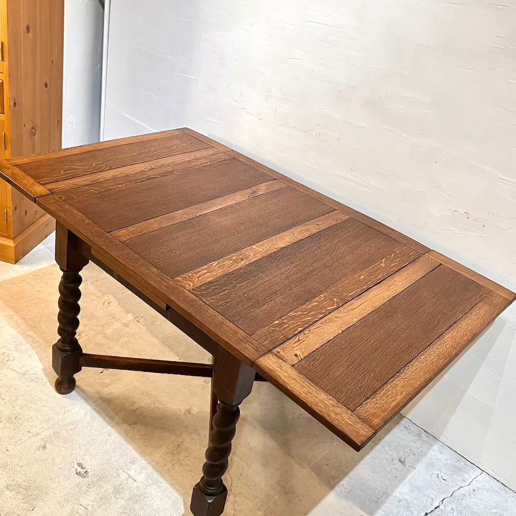 英国アンティーク ドローリーフダイニングテーブル  伸長式テーブル