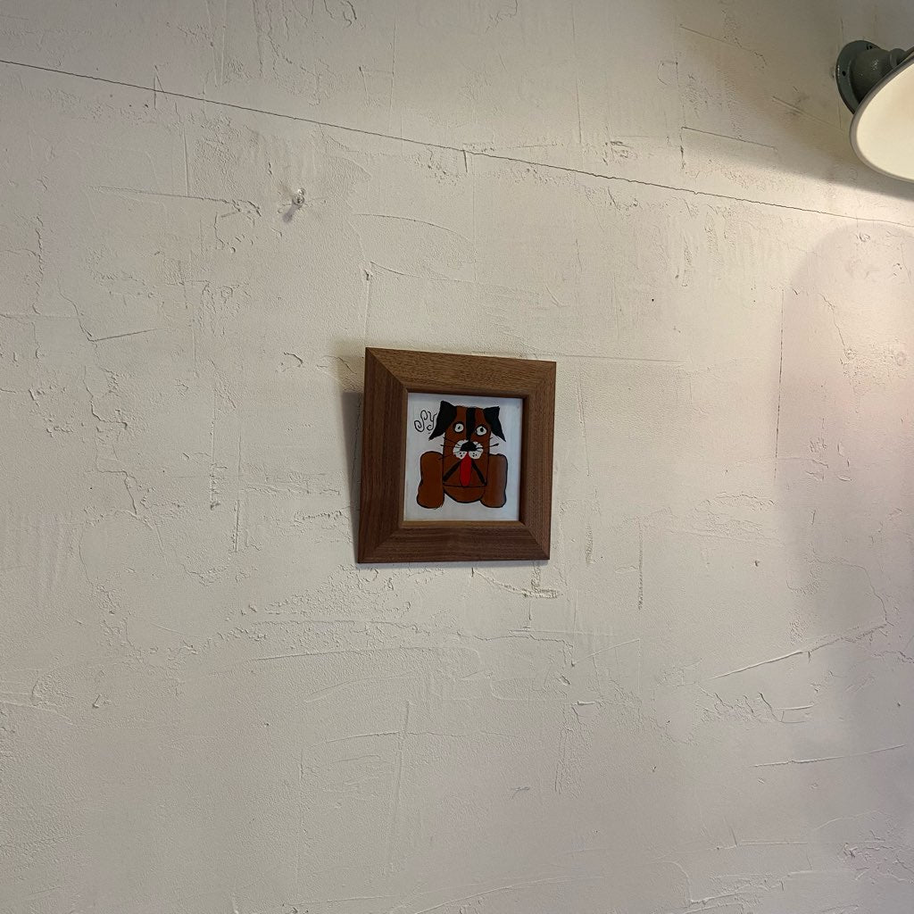 柚木沙弥郎 ガラス絵 「犬」