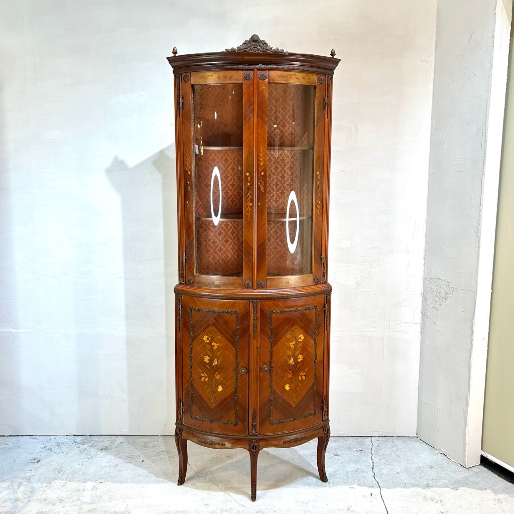 クラシカル コーナーキャビネット 飾り棚