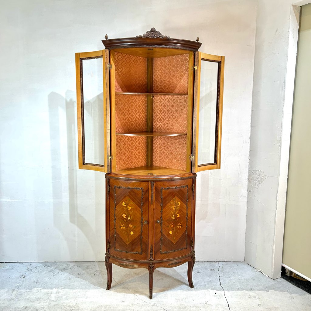 クラシカル コーナーキャビネット 飾り棚