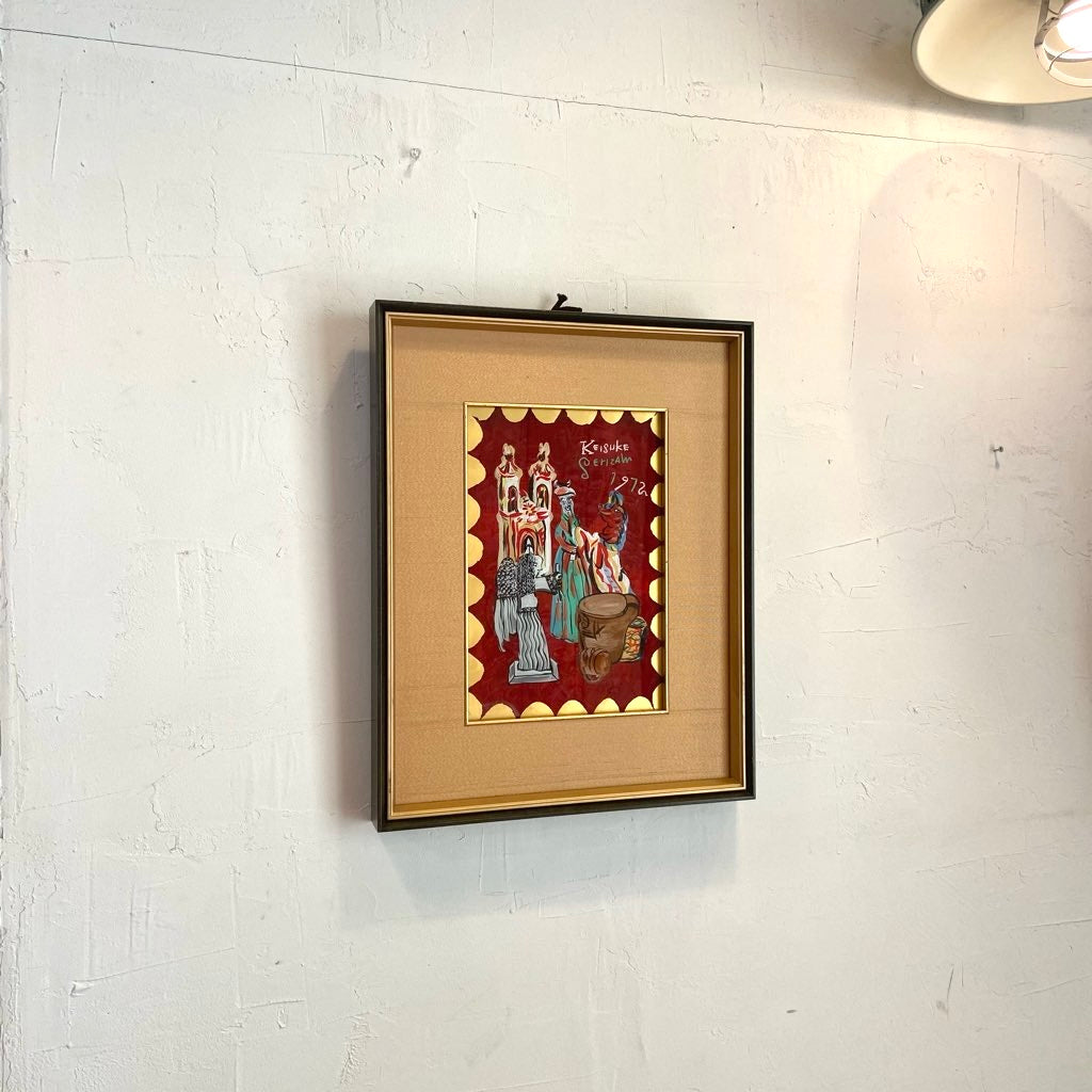 芹沢銈介  ガラス絵 「メキシコ人形」