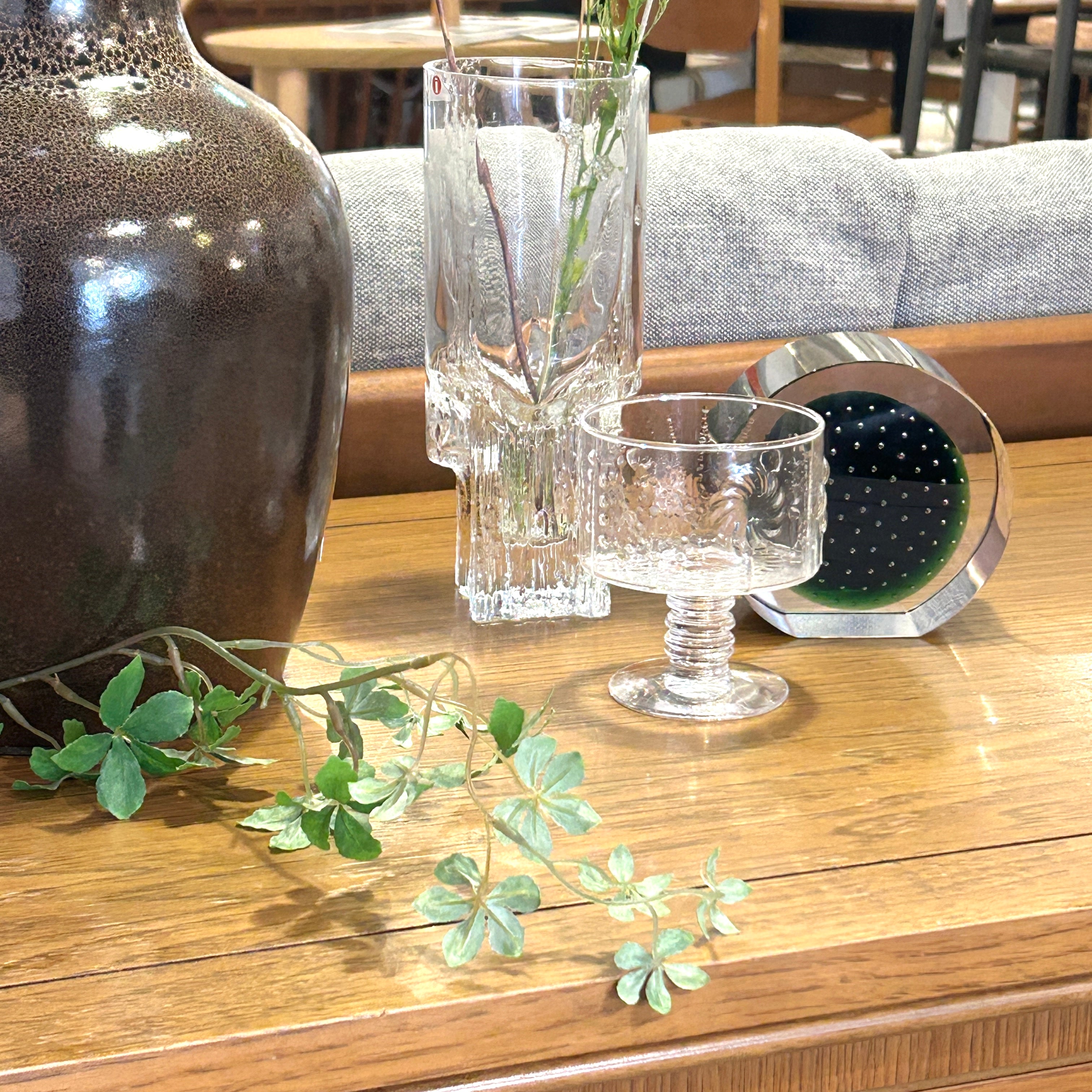 nuutajarvi ARABIA Flora(クリア)カクテルボウル Nuutajärvi Flora footed dessert bowl ヌータヤルヴィ フローラ 脚
