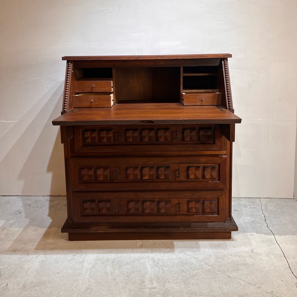 アンティーク ライティングビューロー 木製ライティングチェスト