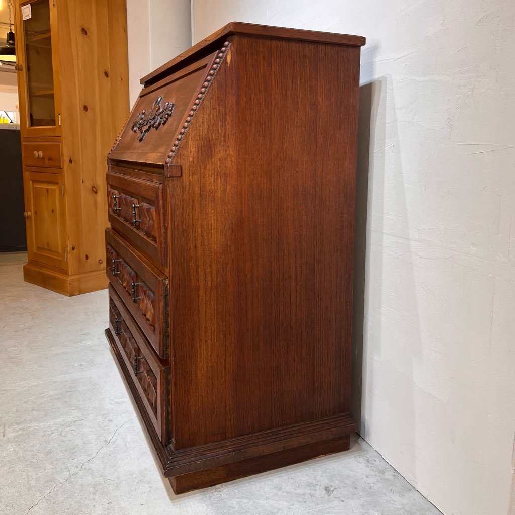 アンティーク ライティングビューロー 木製ライティングチェスト