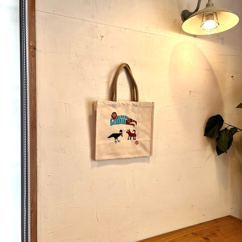 柚木沙弥郎 トートバッグ 【中】人と犬とカラス - Restyle