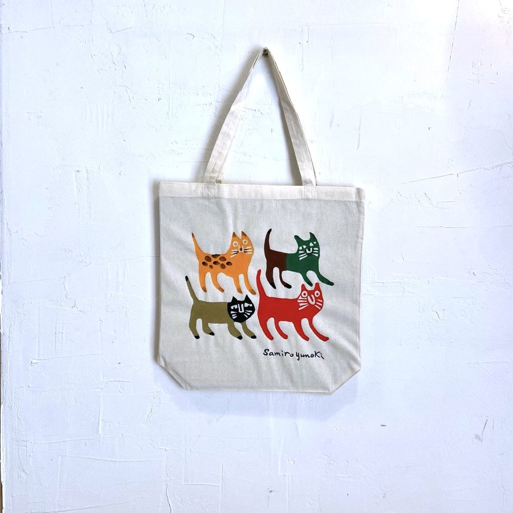 柚木沙弥郎 トートバッグ 布バッグ  4匹の猫 かばん 未使用