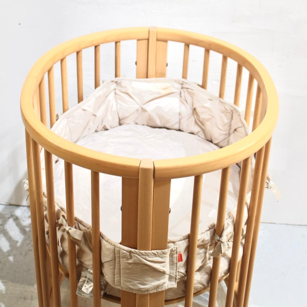 ストッケ / Stokke  スリーピーベビーベッド ナチュラル ドレープ・ジュニアベッドキット付き