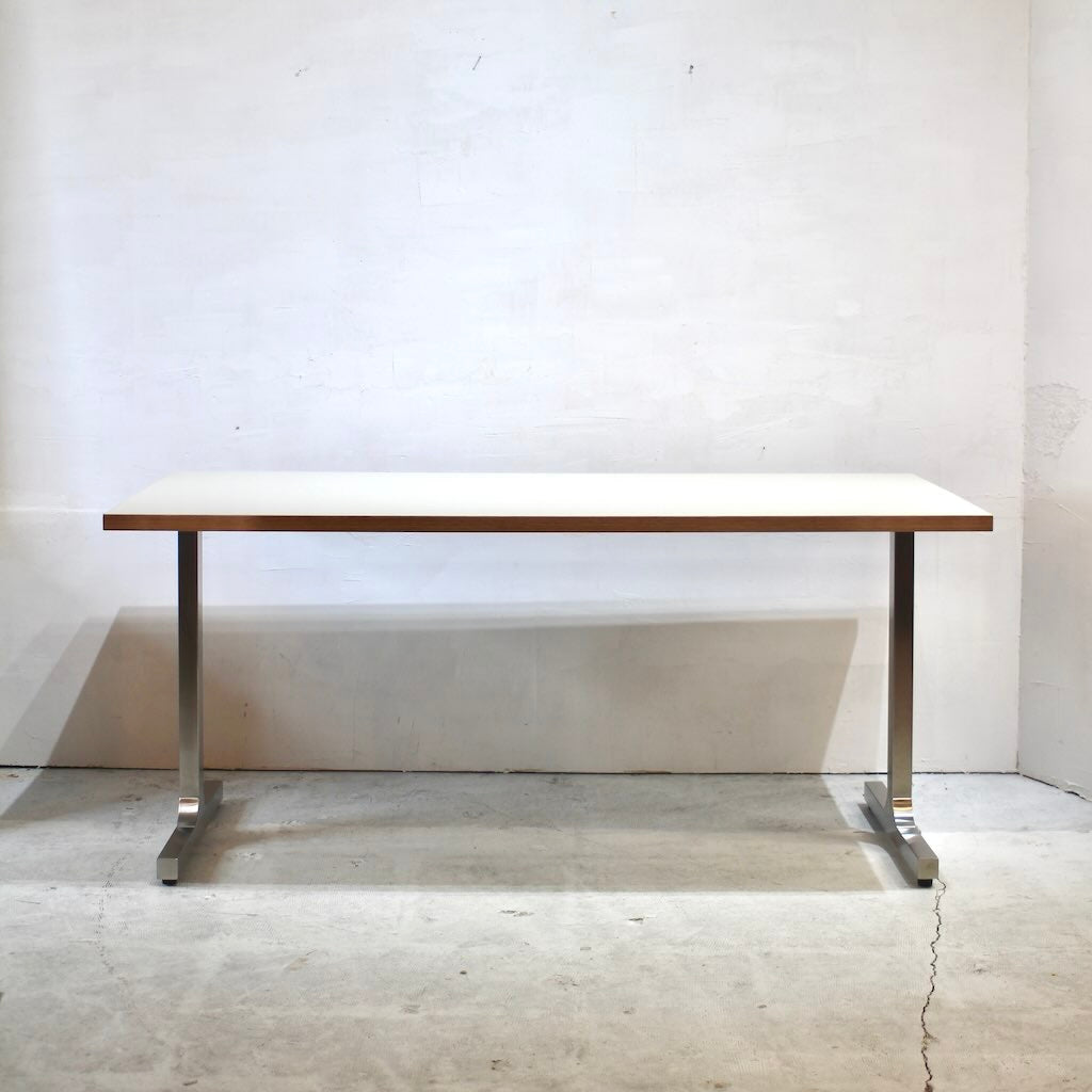 KANADEMONO / 金物家具のかなでもの THE TABLE リノリウム天板 Iライン×stainless テーブルデスク