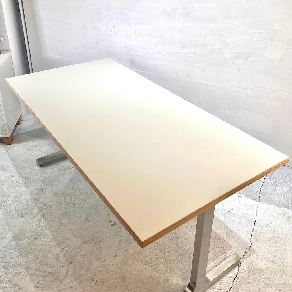 KANADEMONO / 金物家具のかなでもの THE TABLE リノリウム天板 Iライン×stainless テーブルデスク