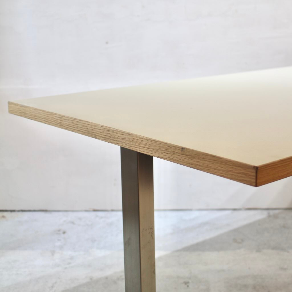 KANADEMONO / 金物家具のかなでもの THE TABLE リノリウム天板 Iライン×stainless テーブルデスク