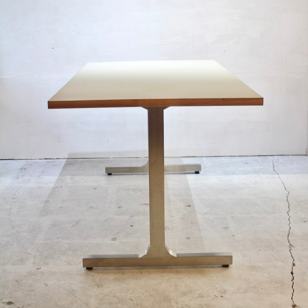 KANADEMONO / 金物家具のかなでもの THE TABLE リノリウム天板 Iライン×stainless テーブルデスク