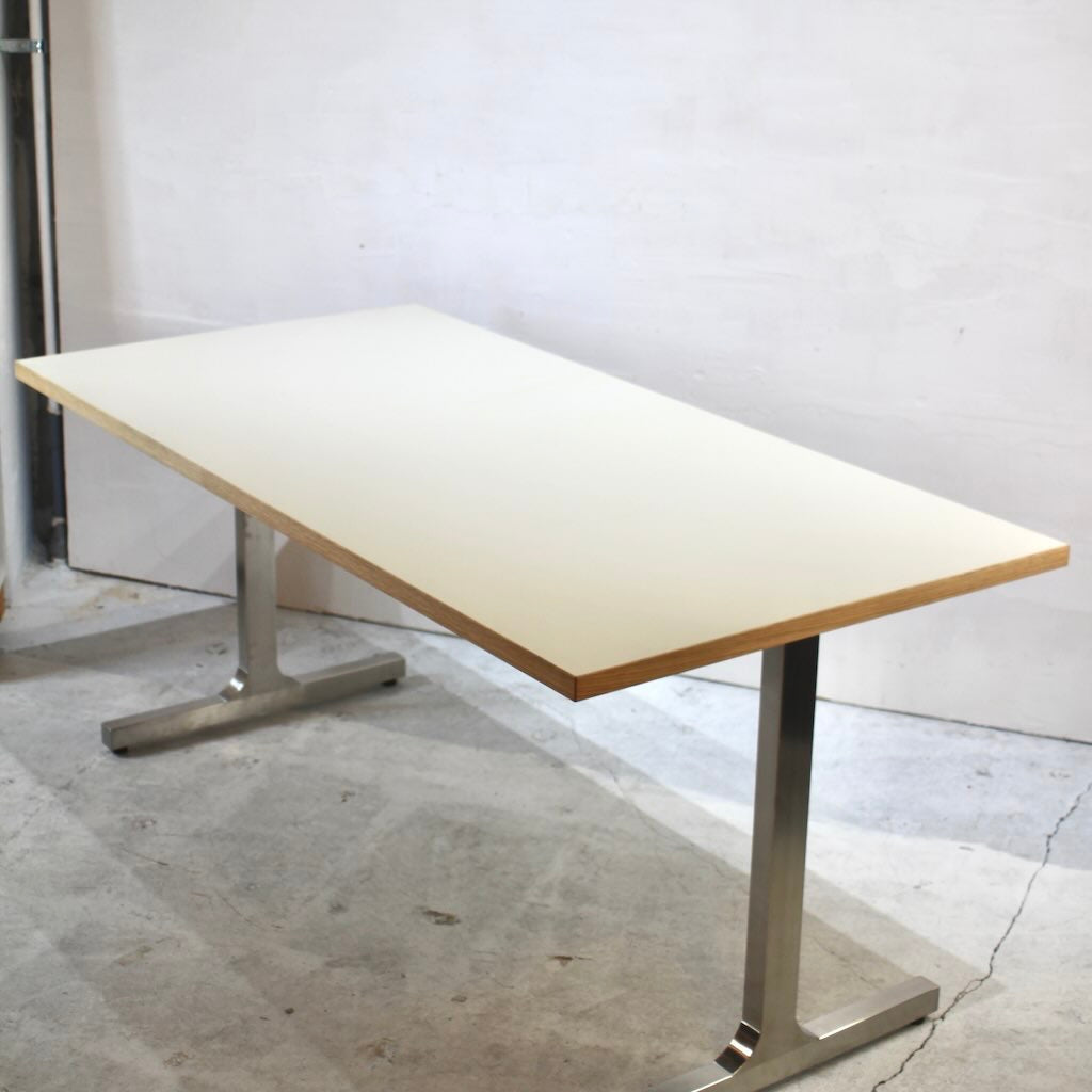 KANADEMONO / 金物家具のかなでもの THE TABLE リノリウム天板 Iライン×stainless テーブルデスク