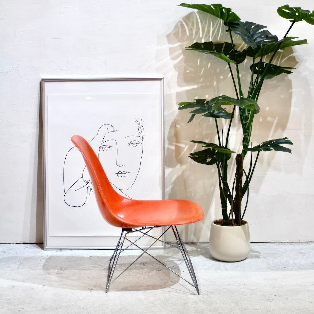 ハーマンミラー / Herman Miller  サイドシェルチェア キャッツクレイドルベース オレンジ チャールズ＆レイ・イームズ  ヴィンテージ