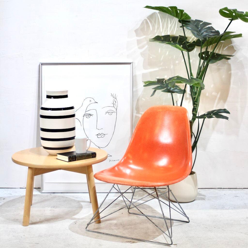 ハーマンミラー / Herman Miller  サイドシェルチェア キャッツクレイドルベース オレンジ チャールズ＆レイ・イームズ  ヴィンテージ