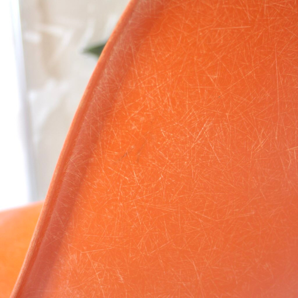 ハーマンミラー / Herman Miller  サイドシェルチェア キャッツクレイドルベース オレンジ チャールズ＆レイ・イームズ  ヴィンテージ