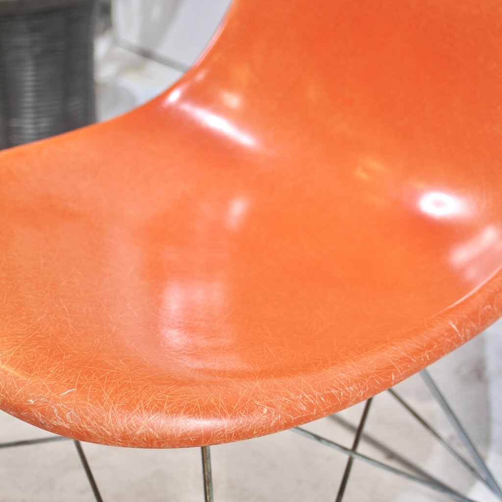 ハーマンミラー / Herman Miller  サイドシェルチェア キャッツクレイドルベース オレンジ チャールズ＆レイ・イームズ  ヴィンテージ