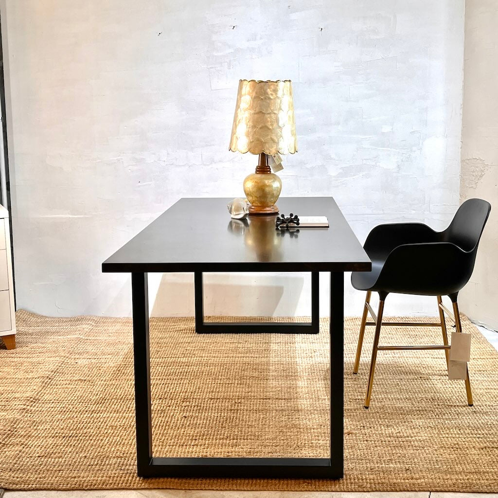 KANADEMONO / 金物家具のかなでもの THE TABLE / ラバーウッド ブラックブラウン × Black Steelテーブル デスク