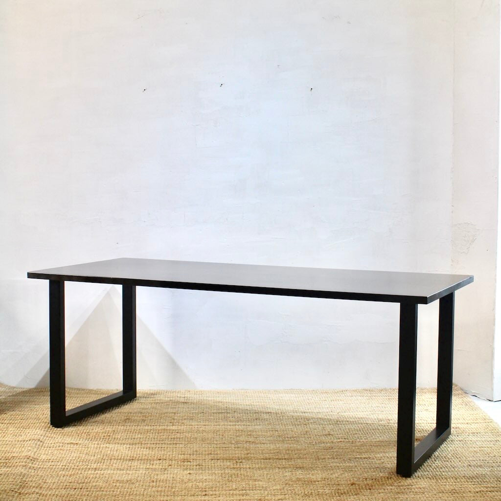 KANADEMONO / 金物家具のかなでもの THE TABLE / ラバーウッド ブラックブラウン × Black Steelテーブル デスク