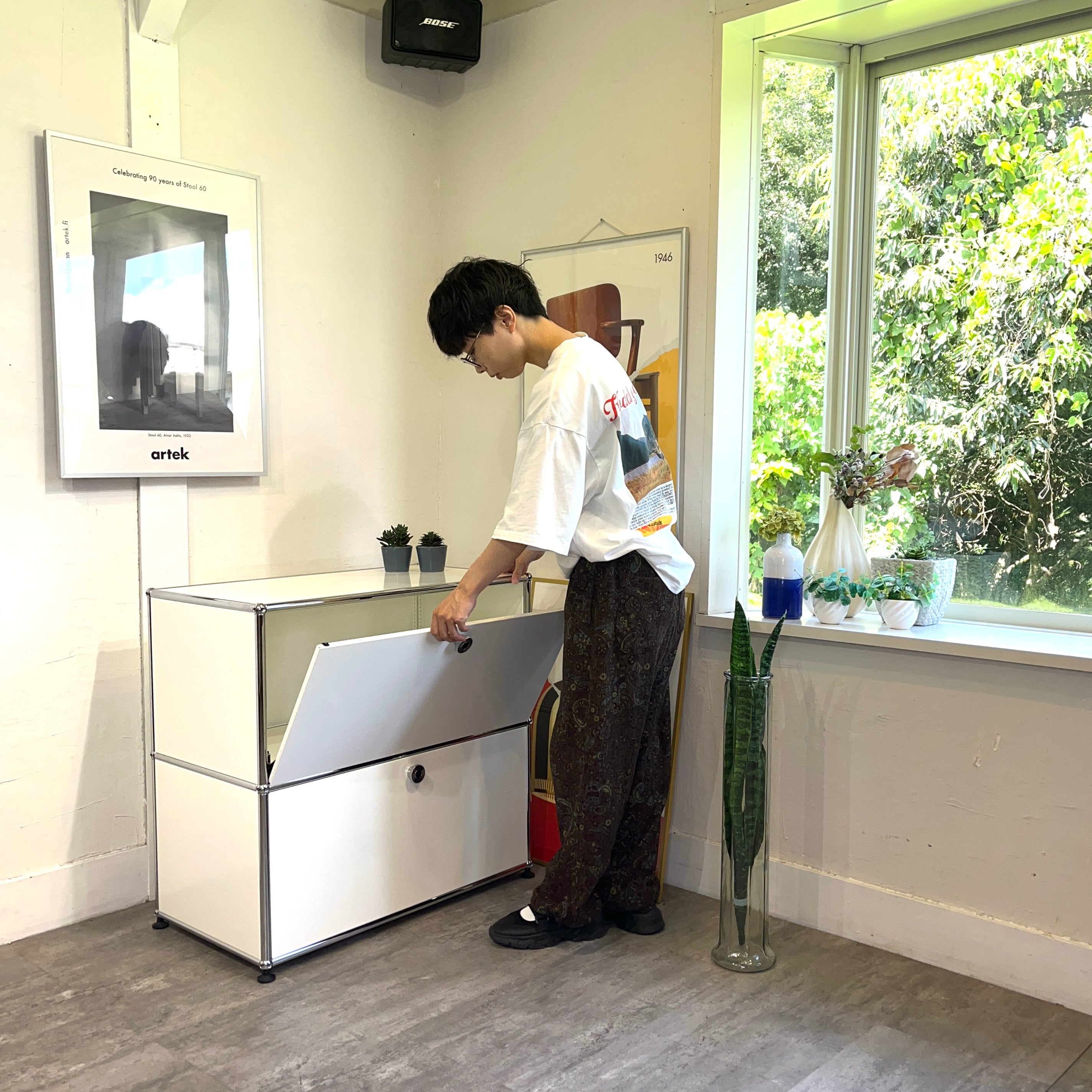 USMハラー / USM Haller モジュラーキャビネット 1列2段 サイドボード フラップドア