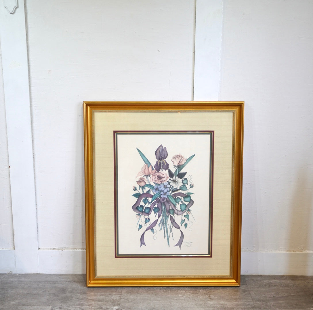 専用 ボタニカル画 ２点 石版画(クロモリトグラフ) ボタニカル リトグラフ 中古 絵画 版画