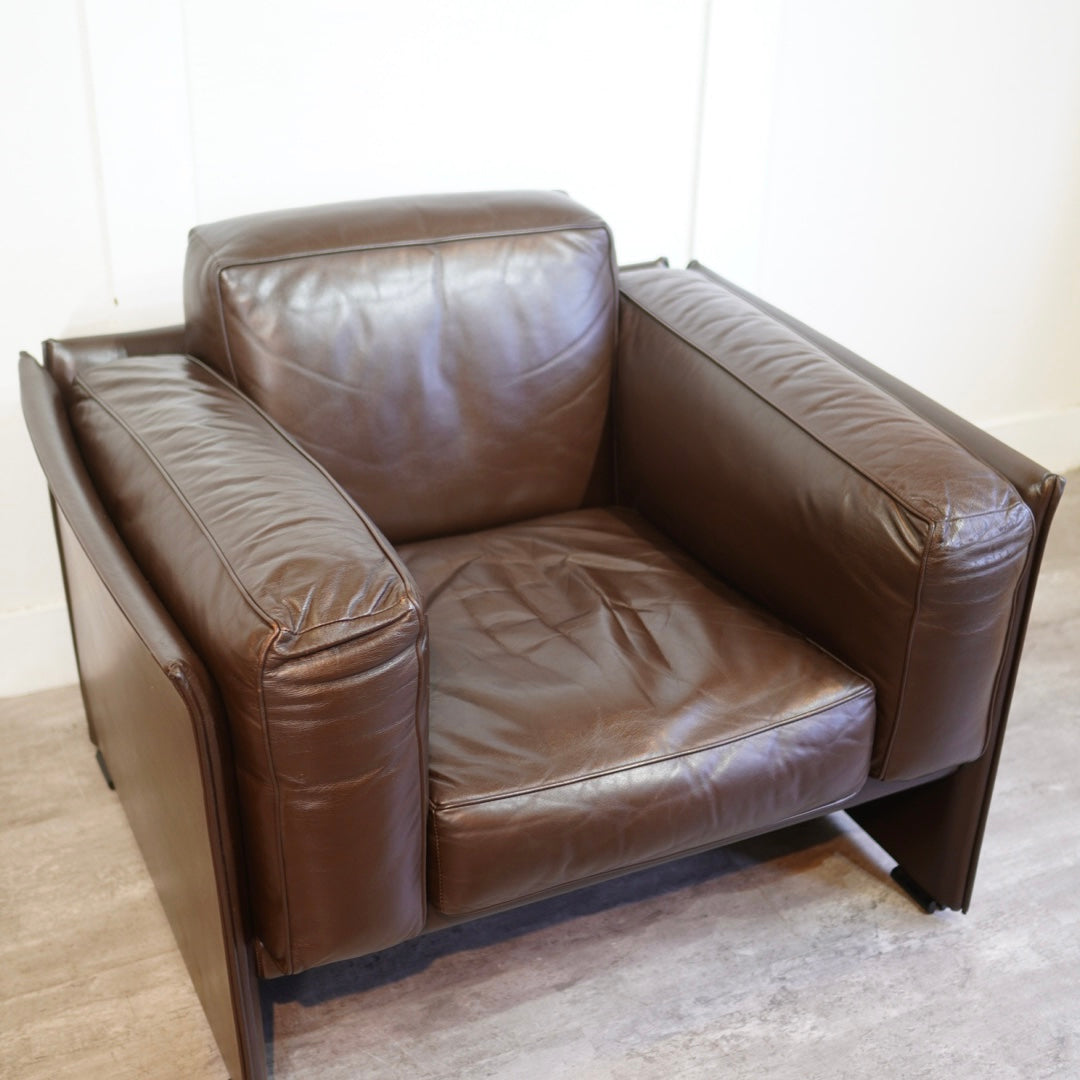 カッシーナ / Cassina 405 DUC デュック アームソファ マリオ・ベリーニ 本革 ブラウン