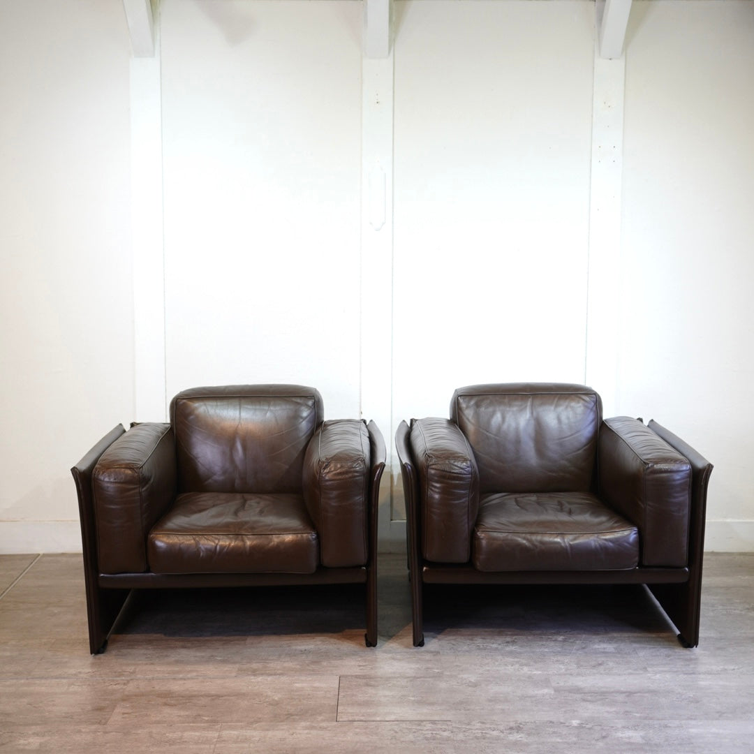 カッシーナ / Cassina 405 DUC デュック アームソファ マリオ・ベリーニ 本革 ブラウン