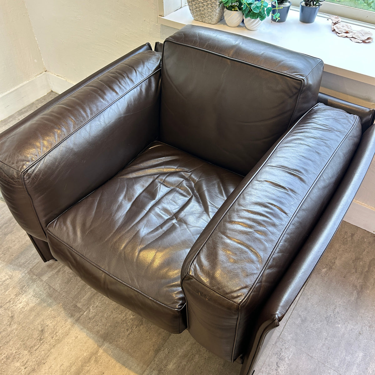 カッシーナ / Cassina 405 DUC デュック アームソファ マリオ・ベリーニ 本革 ブラウン
