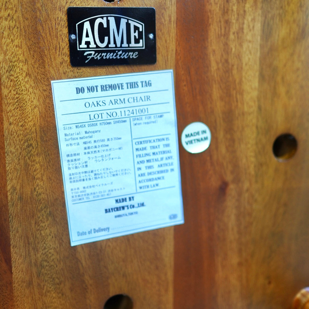 アクメファニチャー / ACME Funiture オークス / OAKS アームチェア PVC ブラック
