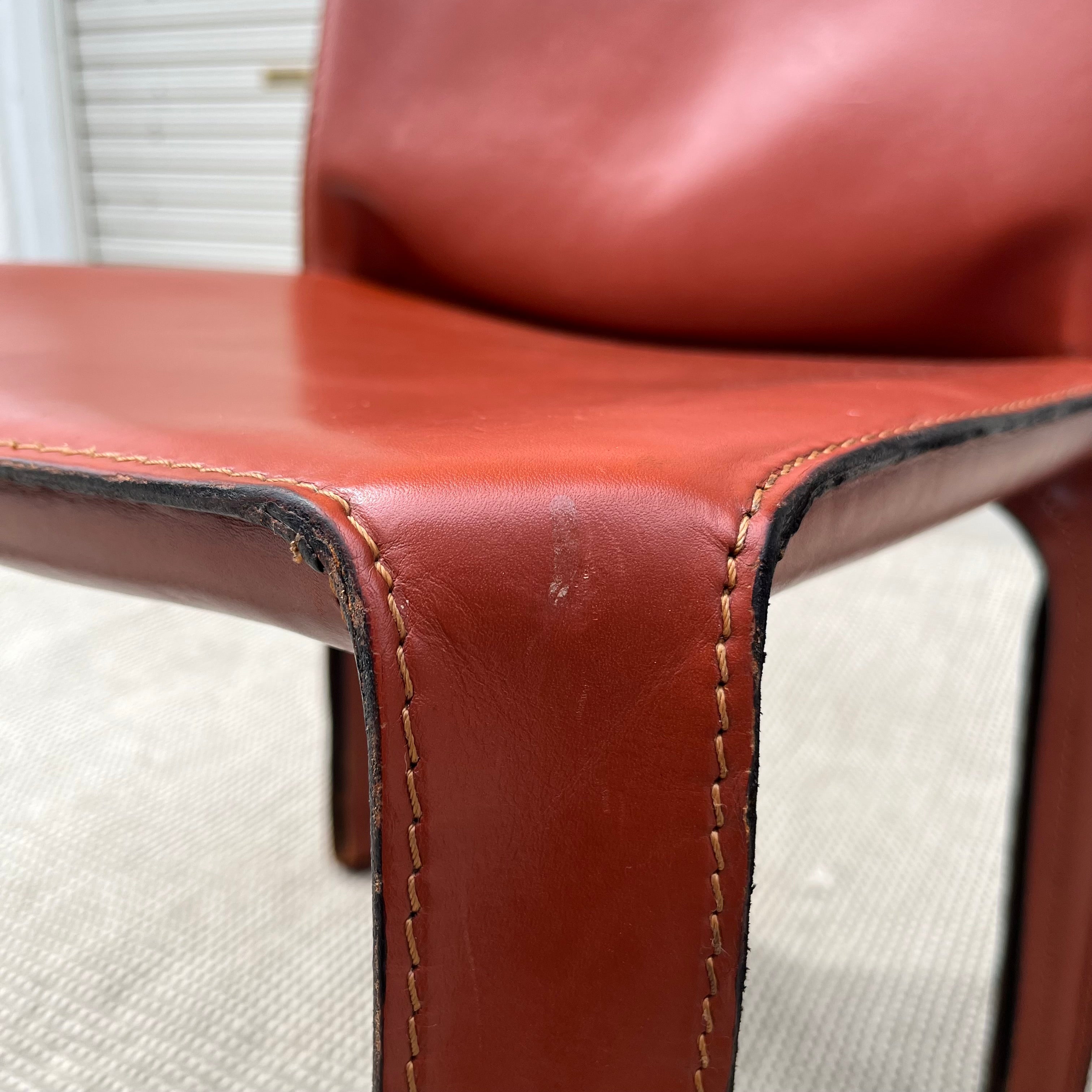 Cassina マリオ・ベリーニ CAB 412 チェア 赤茶 カッシーナ / Cassina キャブ / CAB アームレスチェア 412 赤茶