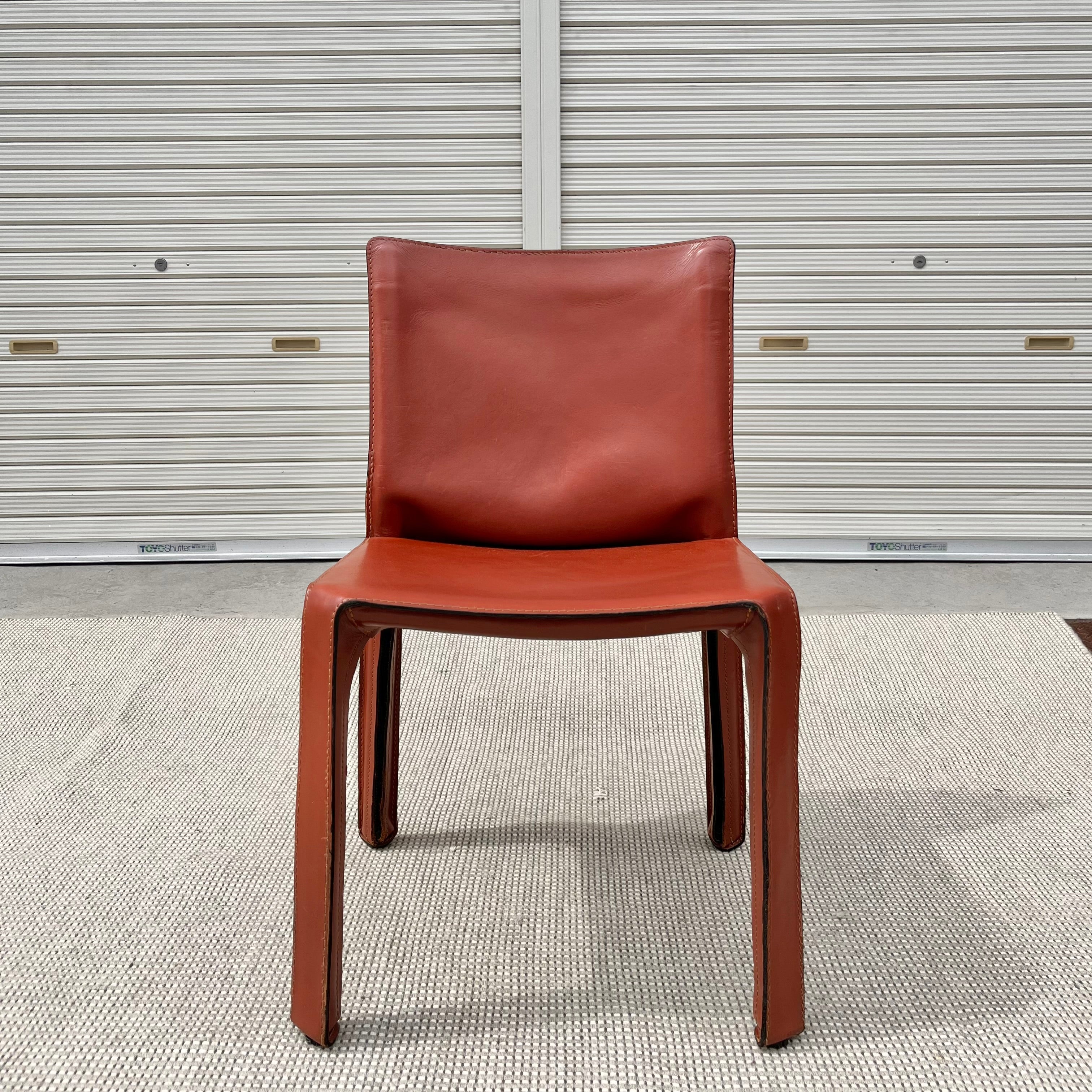 Cassina マリオ・ベリーニ CAB 412 チェア 赤茶 カッシーナ / Cassina キャブ / CAB アームレスチェア 412 赤茶