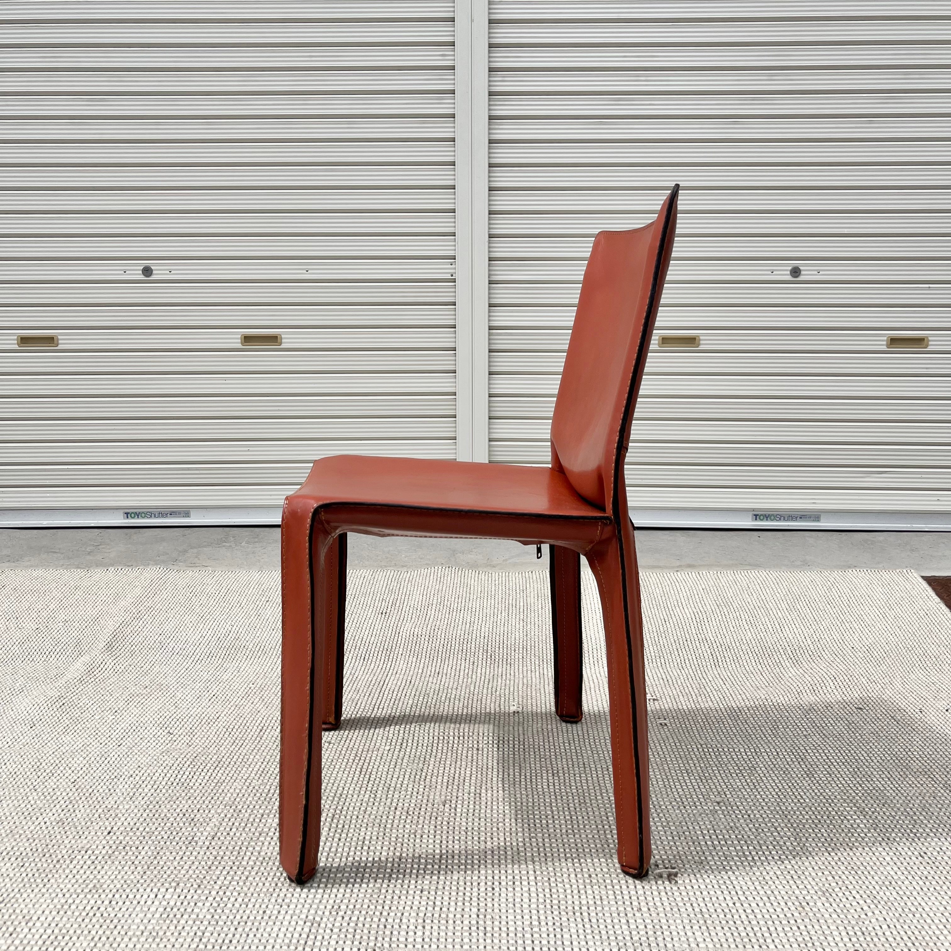 カッシーナ / Cassina キャブ / CAB アームレスチェア 412 赤茶