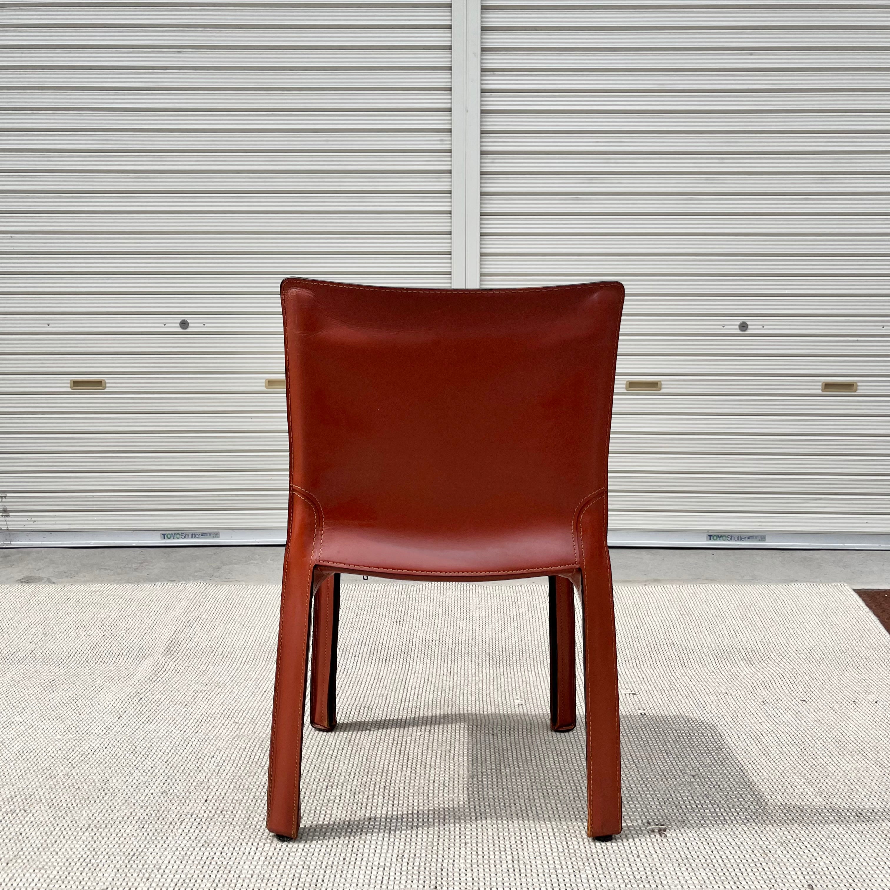 カッシーナ / Cassina キャブ / CAB アームレスチェア 412 赤茶