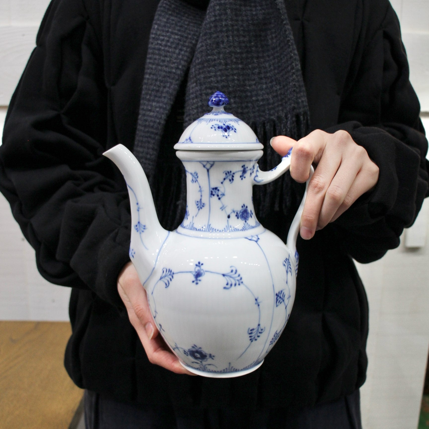 ロイヤルコペンハーゲン / Royal Copenhagen ブルーフルーテッド プレイン コーヒーポッド 未使用品