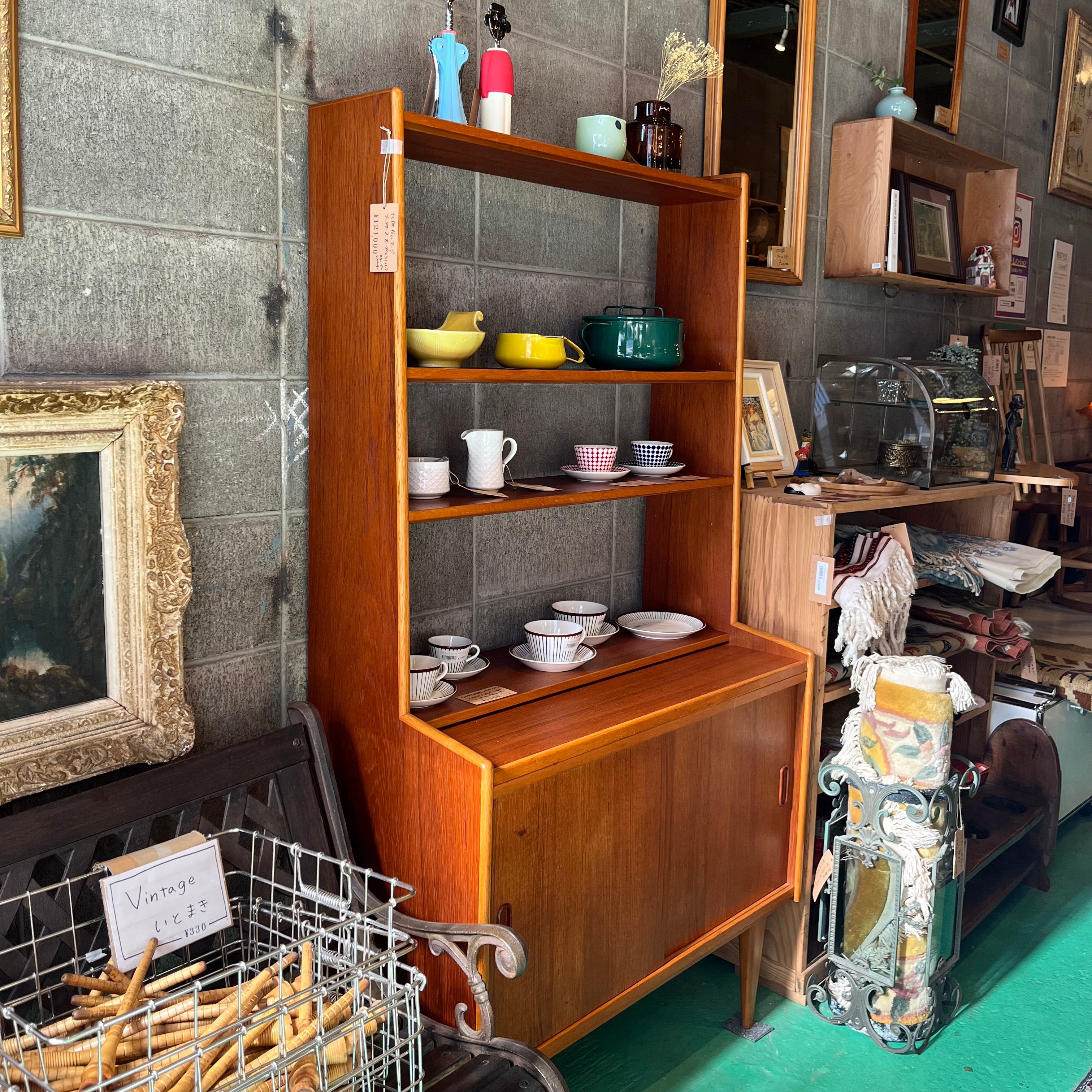 スウェーデン製 チーク×オーク ブックケース 飾り棚 ヴィンテージ