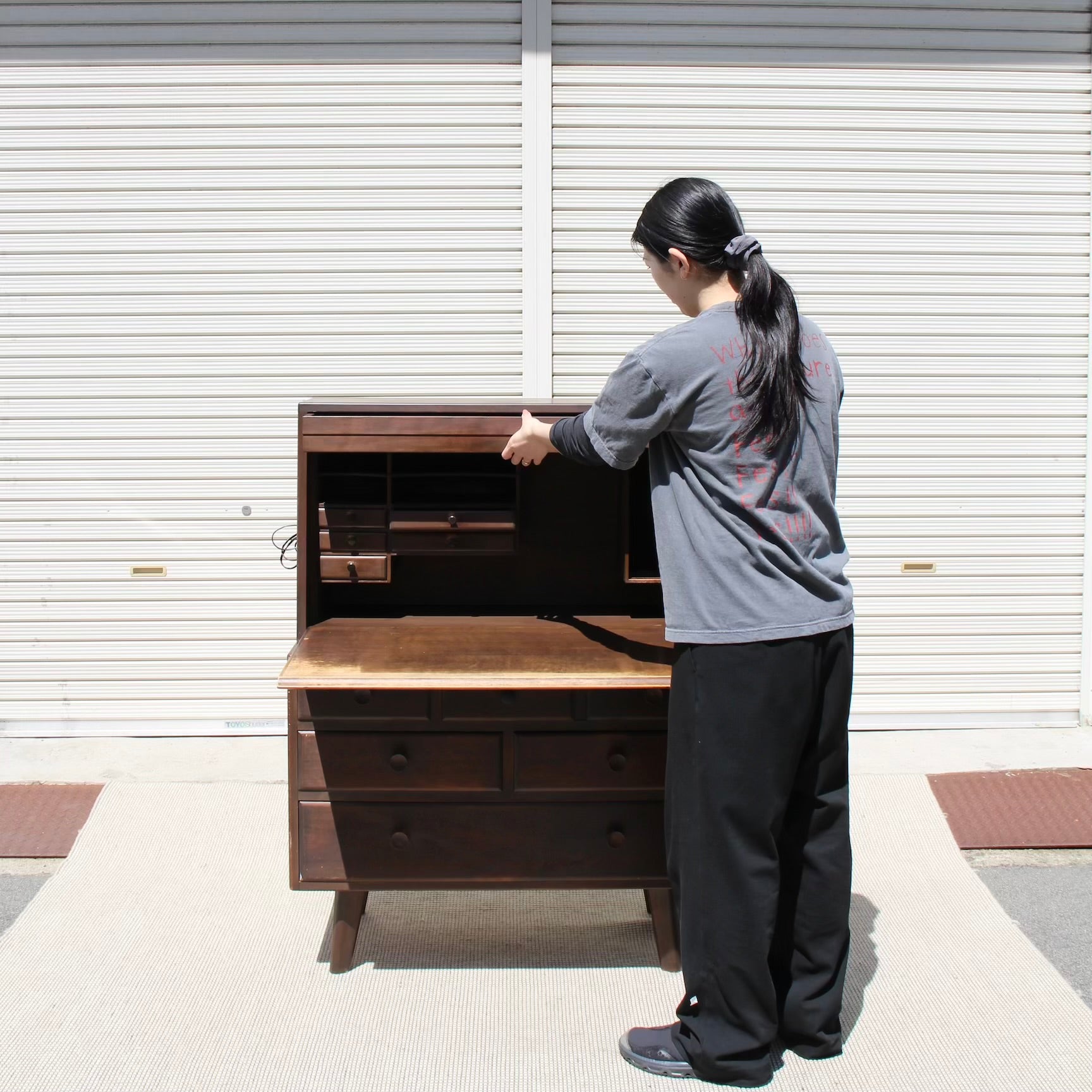 竹中商店 ヴィンテージライティングキャビネット 横浜元町家具 ビューローデスク